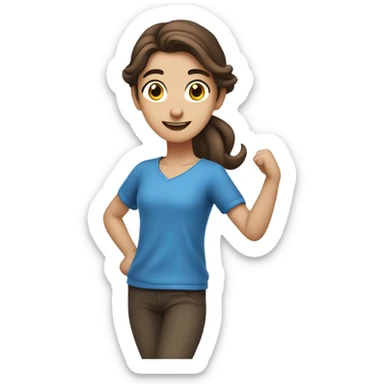 turkish handsome teenager (21 yo) guy dancing. he like blue clothes. he is very handsome have brown hair  sticker