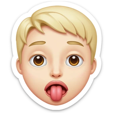 Cross eyed tongue out sticker
