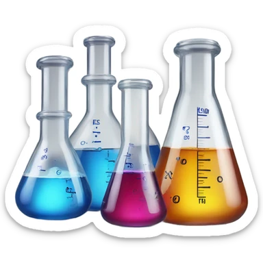 hyper realistic chemical flasks sticker