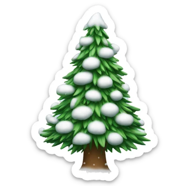 A snowy Christmas tree sticker