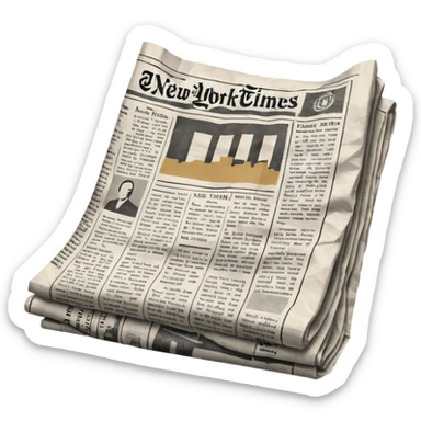 generate realistic detailed news paper NY sticker
