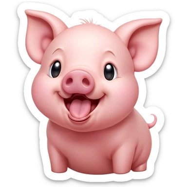 Cinematic Cute Yawning Piglet Portrait Emoji, Head tilted slightly with a dramatic, wide-open yawn, showcasing a soft, delicate rosy-pink hide with tiny droopy ears, round beady eyes barely open in drowsy contentment, Simplified yet irresistibly adorable features, highly detailed, glowing with a soft, cozy glow, high shine, relaxed yet expressive, stylized with a touch of playful whimsy, bright and endearing, soft glowing outline, capturing the essence of a sleepy yet affectionate piglet, so drowsy it feels like it could stretch out of the screen and curl up for a nap! sticker