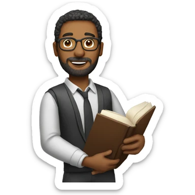  man teacher held book standing sticker