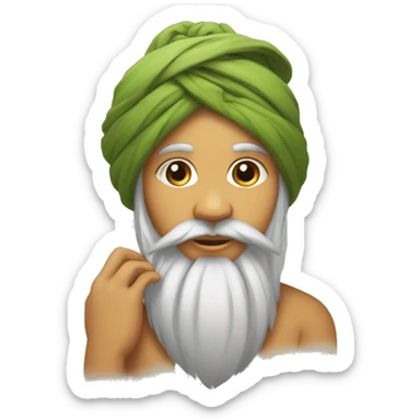 Croix bouddhiste barbue avec turban avec sa petite fille sticker