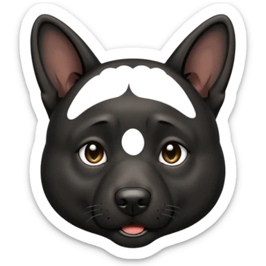 all black german shepherd face crying large tears looking sad sticker