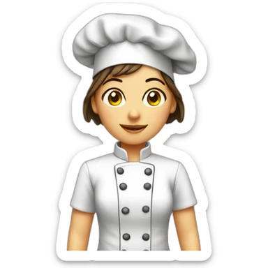 cocinera con gorro de chef sticker