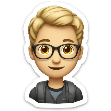 Smart boy with specs sticker