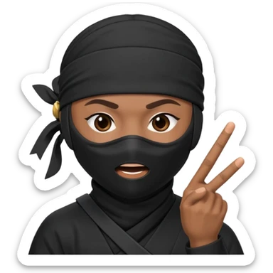 Crea un memoji con este emoji 🥷🏽 y este👈🏽 sticker