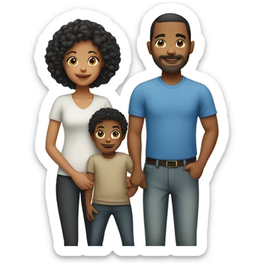 family biracial  sticker