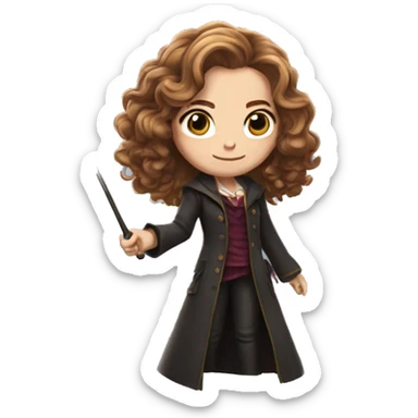 hermione granger with a magic wand sticker