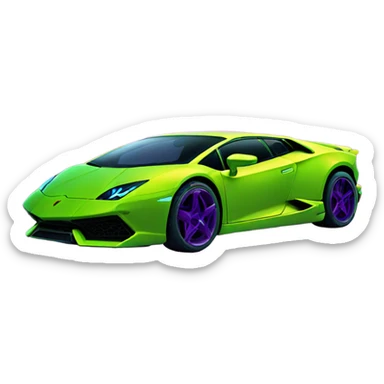 neon Lamborghini with cyber punk sticker