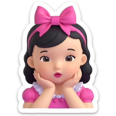 baby girl with a bow headband sticker