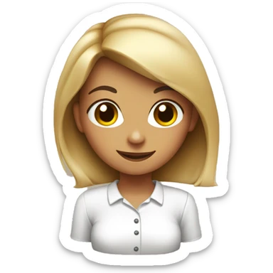 Girl and white shirt wishing happy Thanksgiving sticker