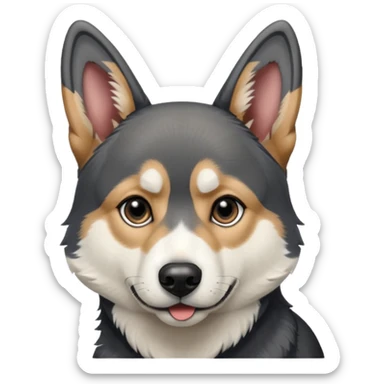 German shepherd and husky mix dark grey and white  sticker