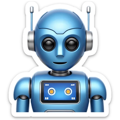 black friday robot with blue and metalic colours sticker