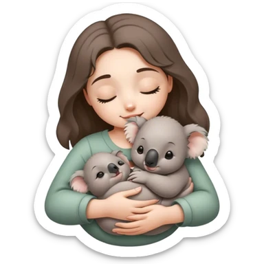 Extremely tiny baby koala sleeping in somebody’s hands sticker