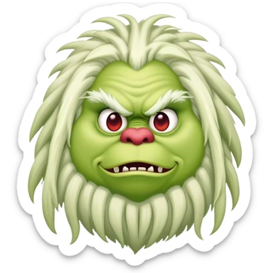 fat phoque grinch yeti with dreads sticker