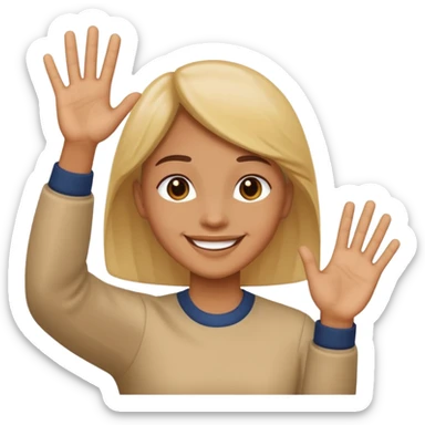 Face with person giving themselves a high five sticker