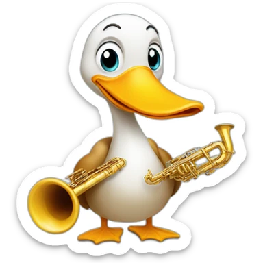 Canard qui foie du Saxophone  sticker