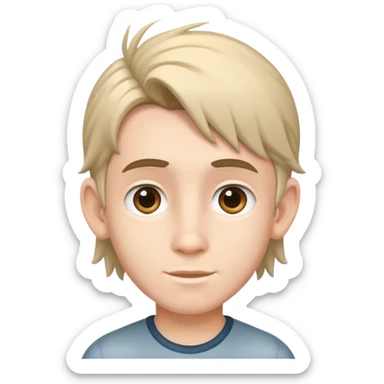 boy with big ears and a mullet hairstyle sticker