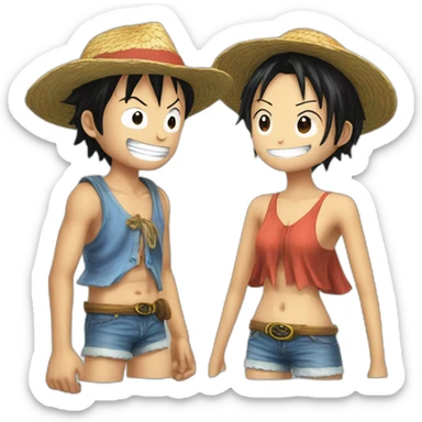 Luffy et nami sticker