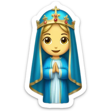 Blessed Virgin Mary Blue Veil with Crown sticker
