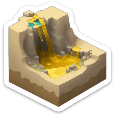 isometric river mineshaft gold sticker