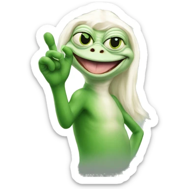 Albino squirl and green pepe the frog giving the OK hand gesture sticker