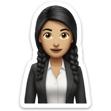 latina woman HR manager black hair pony tail black eyes sticker
