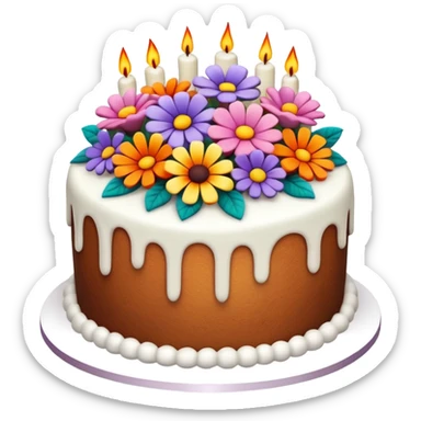 floral cake sticker