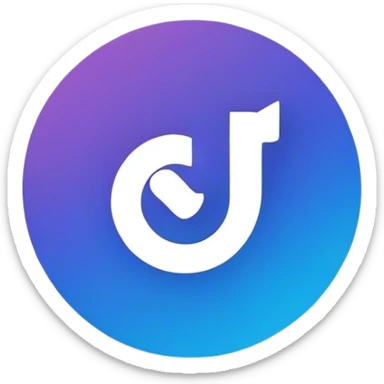 Um ícone circular azul com um leve gradiente, semelhante ao selo de verificação do Instagram. No centro, há um pequeno símbolo de check branco, com bordas suaves e ligeiramente arredondadas. O design deve ser simples, moderno e sem sombras ou texturas complexas, mantendo um estilo minimalista e digital sticker