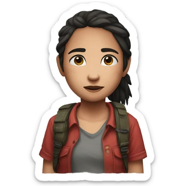 Ellie the last of us red t-shirt sticker