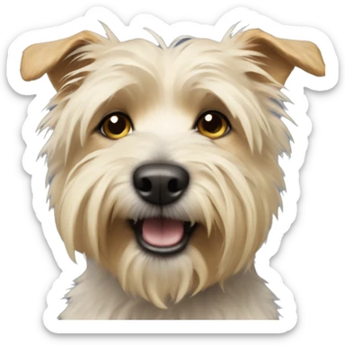 Scruffy blonde terrier dog sticker