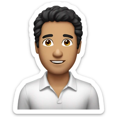 men, black hair, brown eyes, we can see all his body, he is an instructor for webinar sticker