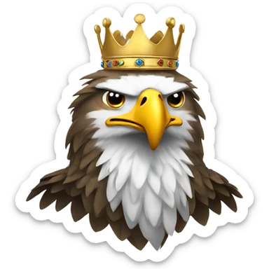 Strong eagle wearing a crown  sticker