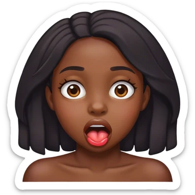 Drooling black girl sticker