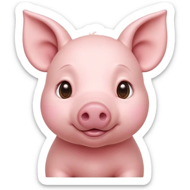 Cinematic Noble Piglet Portrait Emoji, Poised and regal, with a tiny, delicate build and a soft, smooth rosy-pink hide, deep-set soulful beady eyes, Simplified yet sharp and sophisticated features, highly detailed, glowing with a gentle, dignified glow, high shine, intelligent and endearing, stylized with an air of miniature nobility, focused and attentive, soft glowing outline, capturing the essence of a watchful and confident little piglet, so majestic it feels as though it could scamper out of the screen with effortless authority! sticker