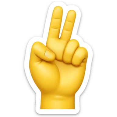 A 3D Apple-style yellow hand emoji, closed fist with thumb pointing backward over the shoulder direction, smooth rounded shape, shiny surface, clean minimal background. sticker