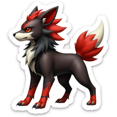 Shiny Gothic Exotic Punk’ish Cool Colorful Epic Futuristic Houndoom-Arcanine-Zorua-Torracat-Pokémon-Fakémon-hybrid-creature sticker