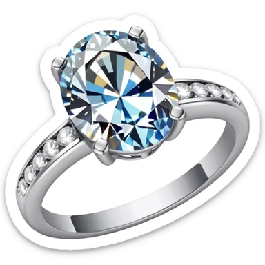 A diamond ring like this one 💍 but the diamond is more elliptic and there are mini diamonds on the silver ring itself sticker