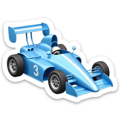 Light sparkling blue Antique-looking shopping cart (made of shopping cart material) race car with custom aero body and rear wing  sticker