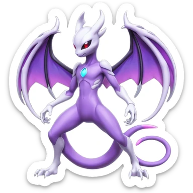 Mewtwo-Darkrai-Yveltal-Lunala-Fakémon-hybrid-creature (full body)  sticker