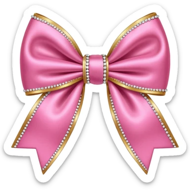 Pink bow with sparkles  sticker