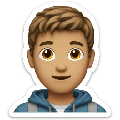 Brown hair teenage boy sticker