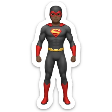 black superhero costume sticker