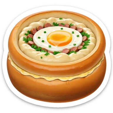 polish zurek soup inside of bread bowl sticker