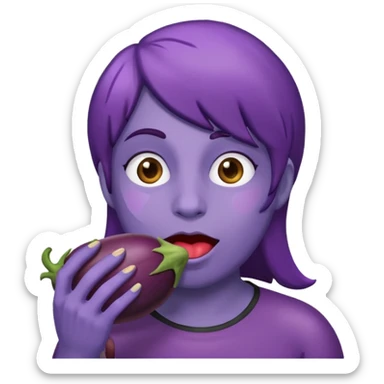 Somebody eaten eggplant sticker