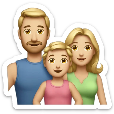 Caucasian-Mom-dad-todler sticker