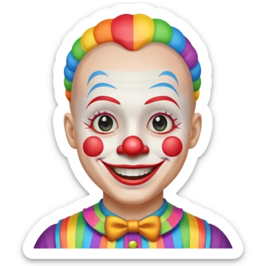 Clown with rainbow buzzcut sticker
