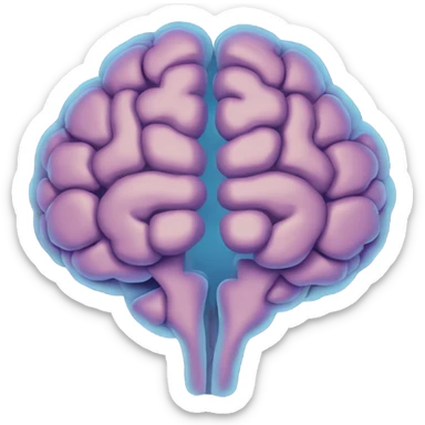 The silhouette of the brain, HORMONES, is associated with purity and medicine. sticker